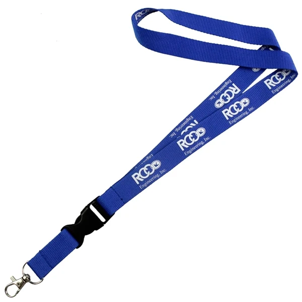 Custom 1/2" Polyester Breakaway Buckle Safety Lanyard — Slim School ID Holder 1