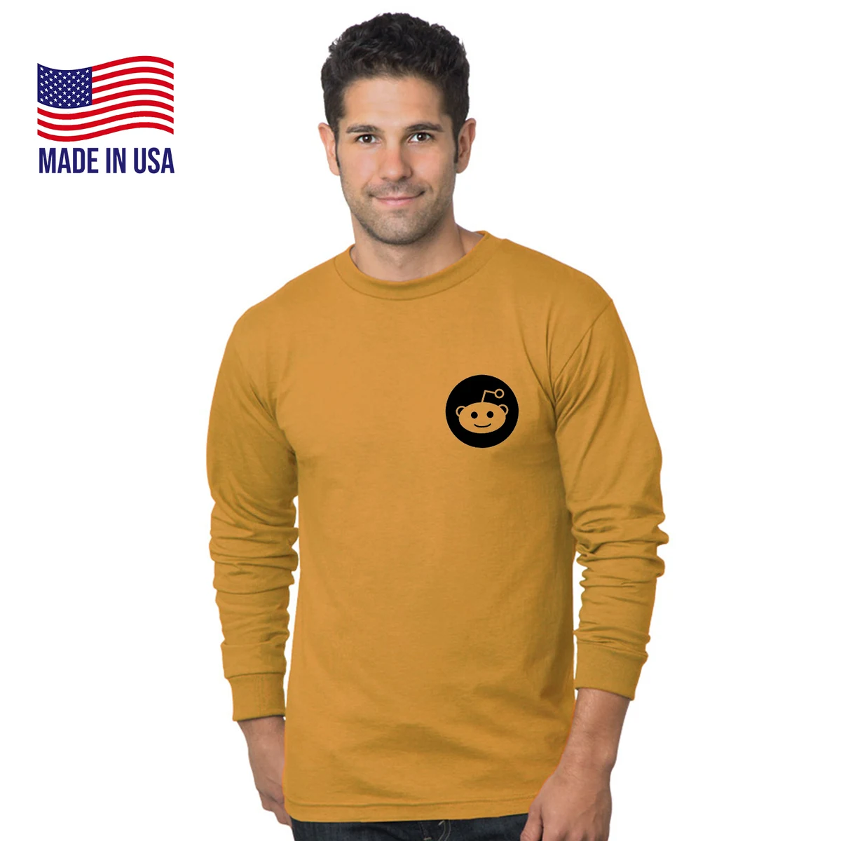 USA-Made Heavyweight Unisex Long Sleeve Crew Tee 1