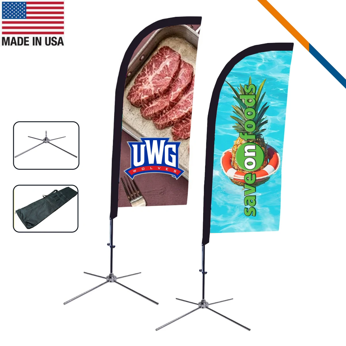 7' Primrose Single-Sided Straight Flag 1