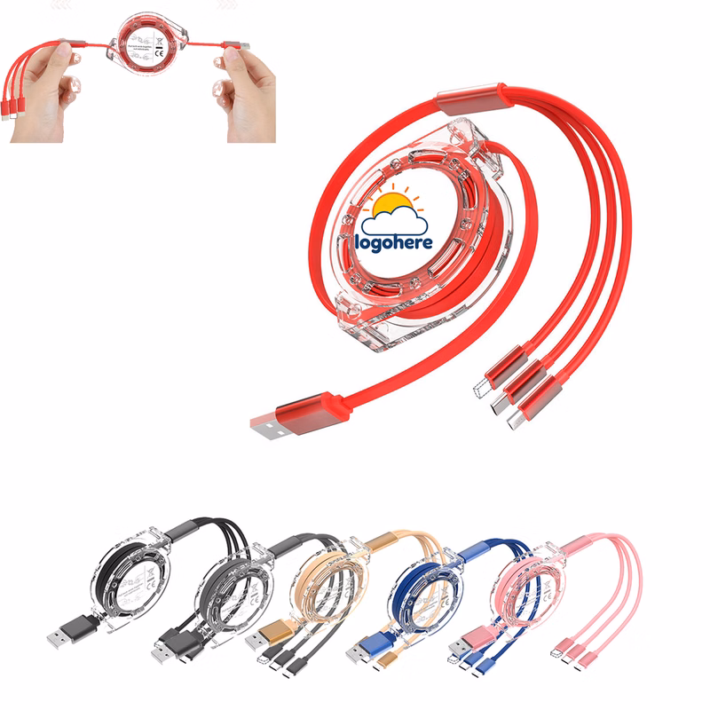 MOQ 50 Compact 3-in-1 Reel Cable