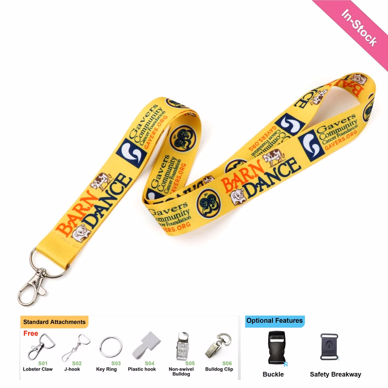 1" Full color Polyester Dye-sublimated Lanyard With Lobster Claw