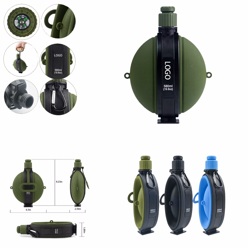 Collapsible Camping Compass Silicone Cup