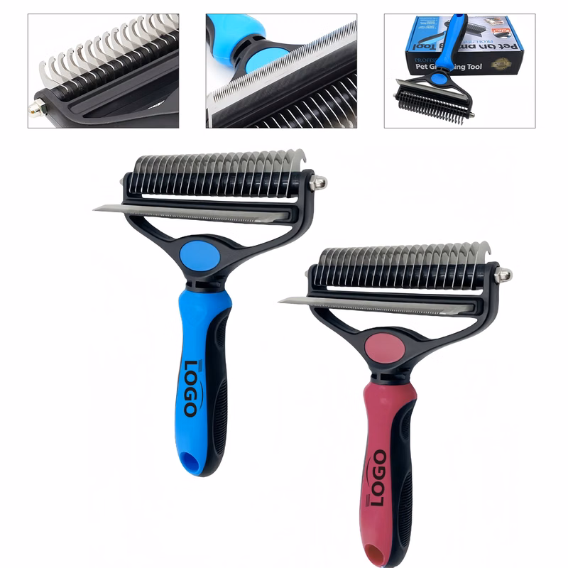Dual Head Pet Grooming Brush For Detangling And Smoothing