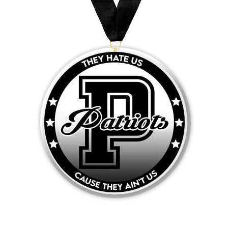 Acrylic Circle Medallions: Patriots 3" Size, .25 1
