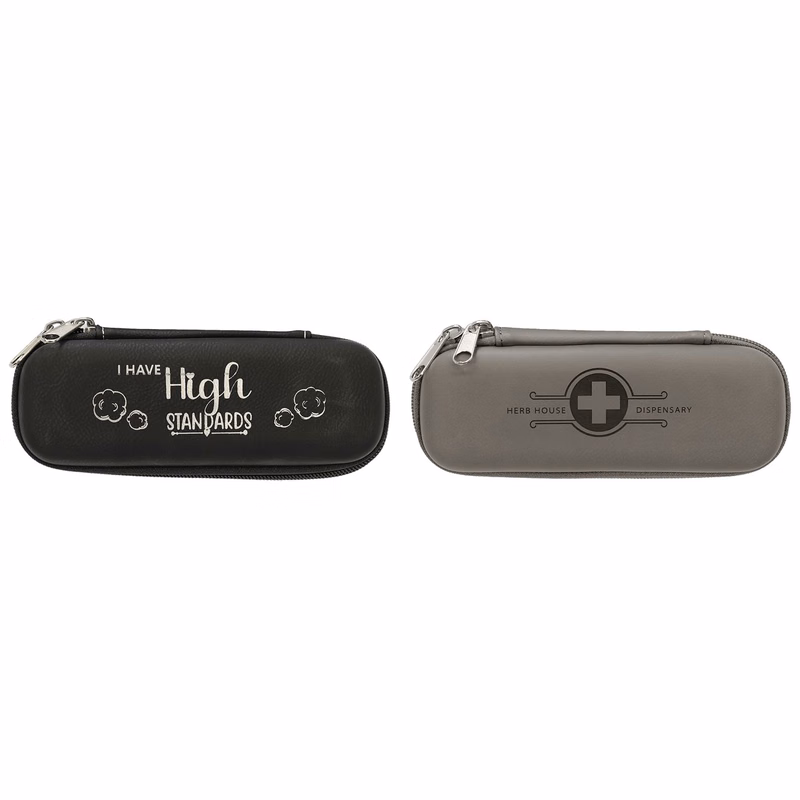 Black/Silver Smoke Case, 7.5" x 2.5" x 1.75", with Charcoal-Activated Liner