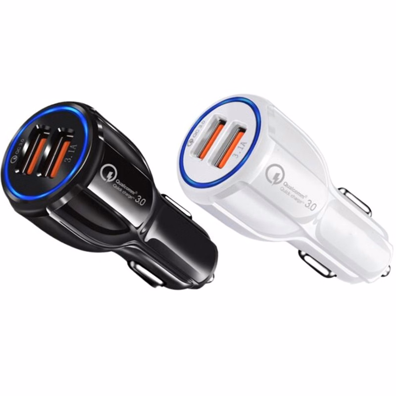 PC Plastic Dual USB Car Charger
