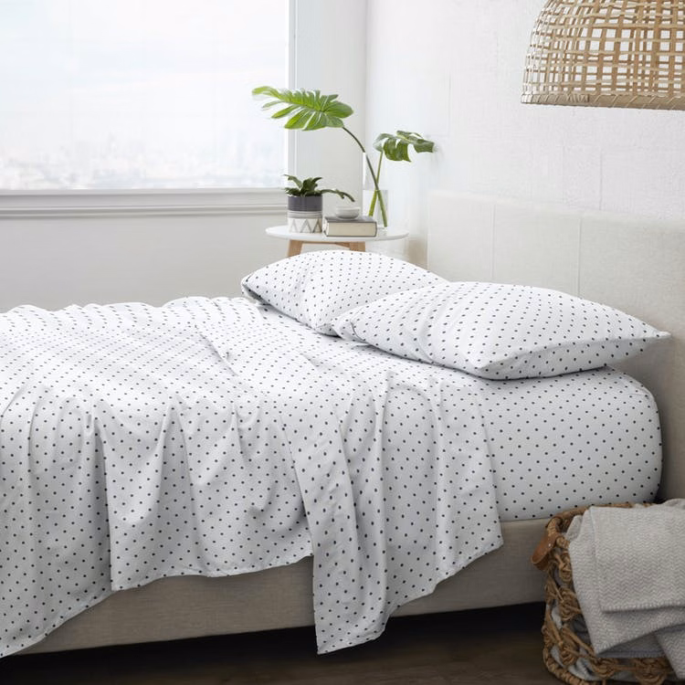 Premium Bed Sheets - Navy Dots Cali King 4 Set