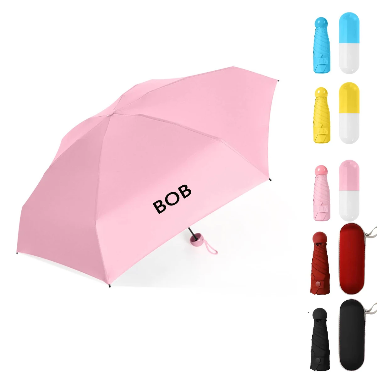 Mini Folding Travel Umbrella With Capsule Case 1