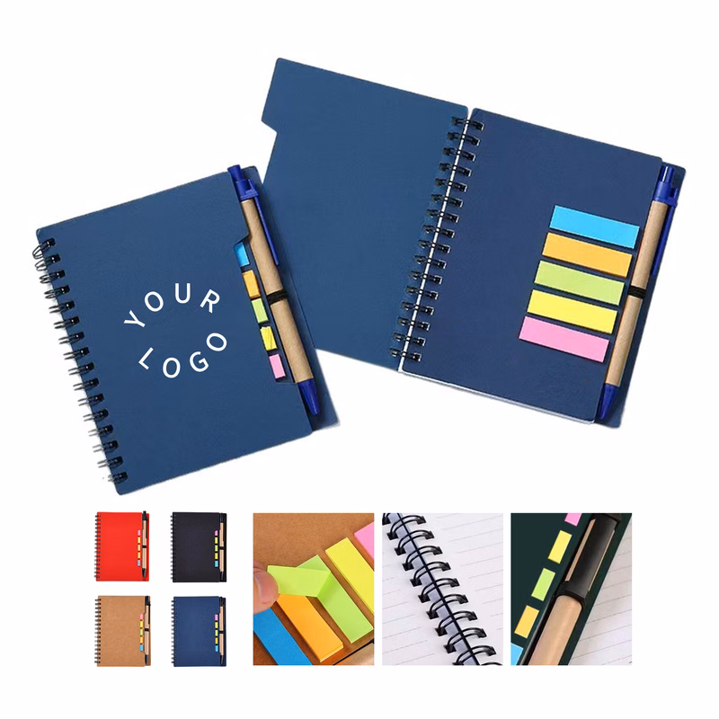 Spiral Notebook With Sticky Note And Pen 4.7" x 5.7"