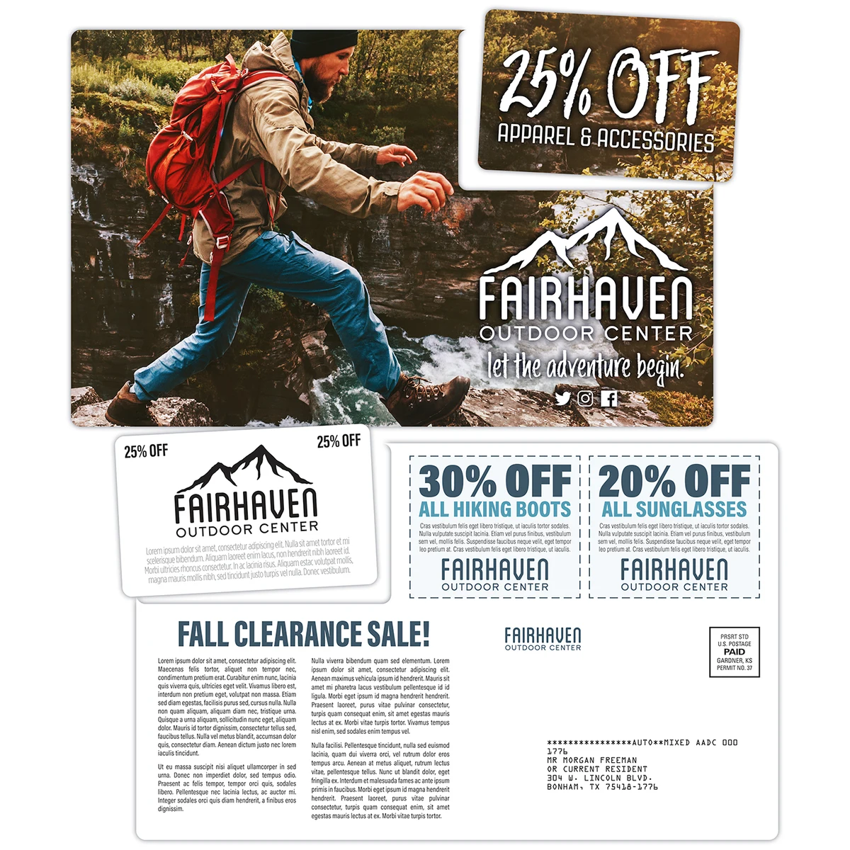 Laminated Die-Cut Postcard (8.5x5.25) w/Detachable Card (3.375x2.125) 1