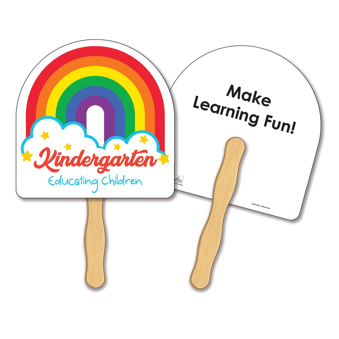HAND FANS - Full Color, Rainbow Shaped Hand Fan 1
