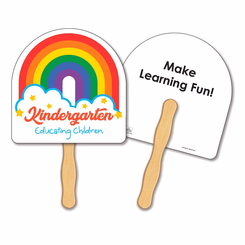 HAND FANS - Full Color, Rainbow Shaped Hand Fan