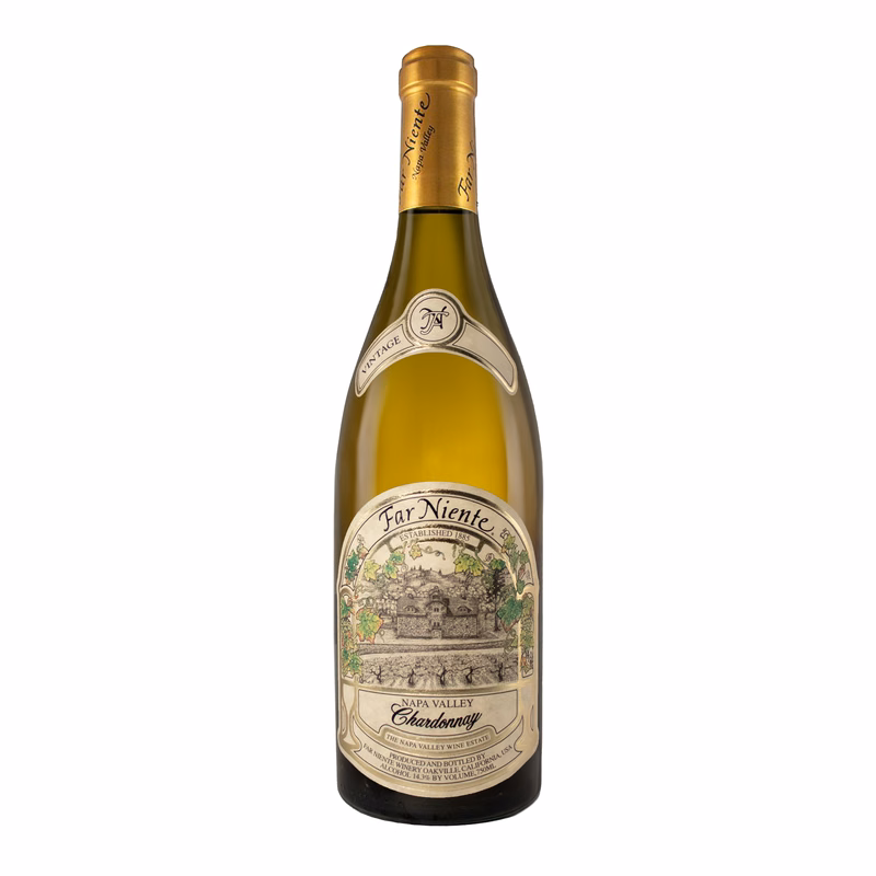 Etched Far Niente Chardonnay White Wine Bottle