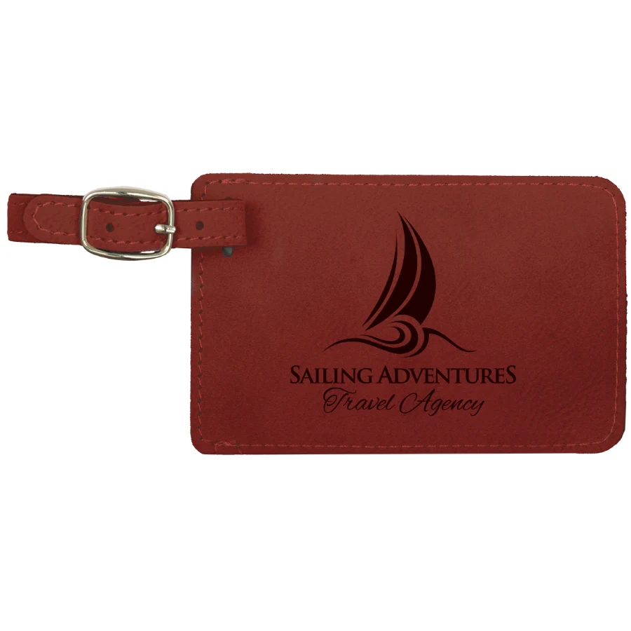 4 1/4" x 2 3/4" Rose Leatherette Luggage Tag 1