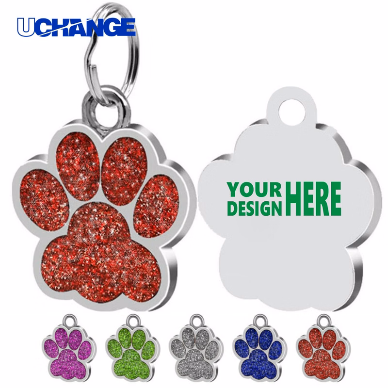Stainless Steel Dog Paw Trim Keychain