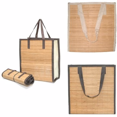 Bamboo Grocery Tote Bag - 14" x 16" x 7"