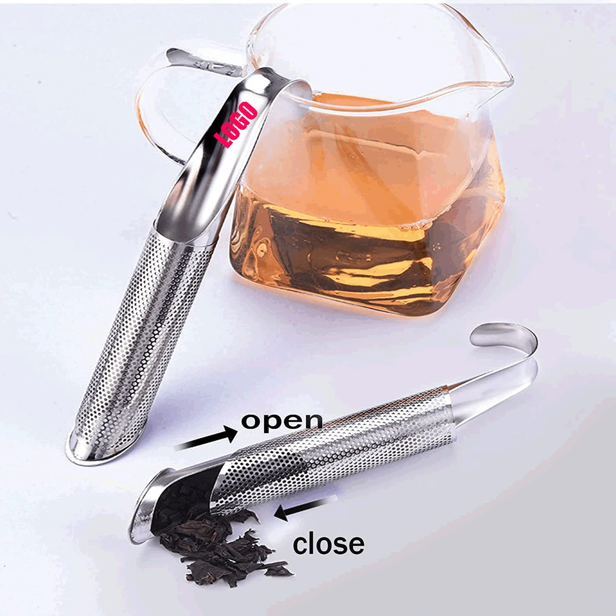 Stainless Steel Tea Diffuser/Tea Infusers Pen with Hook 1