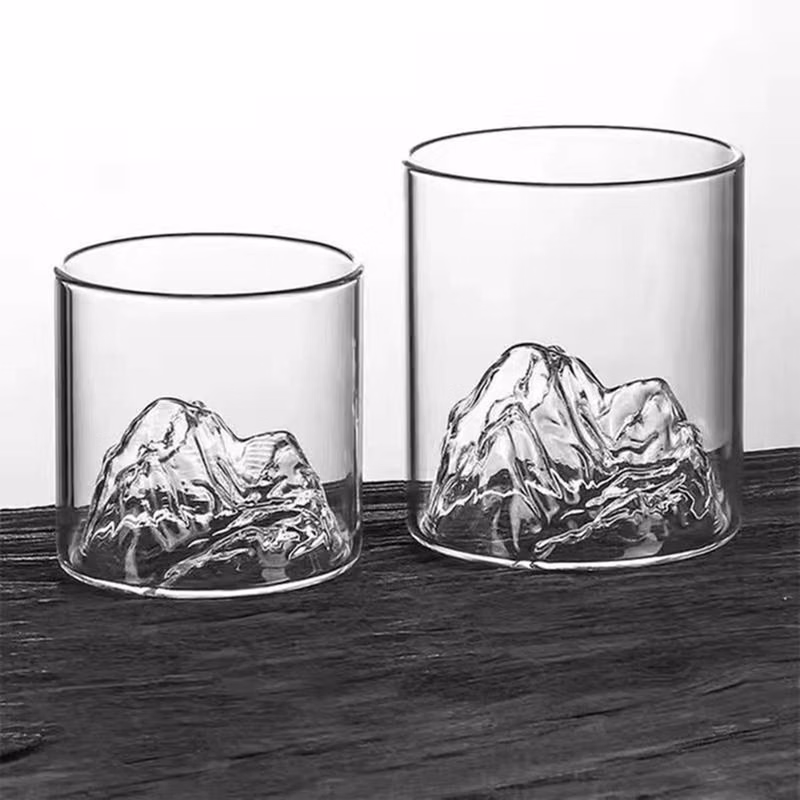 Clear Transparent Volcano Shape Whiskey Glass Cup
