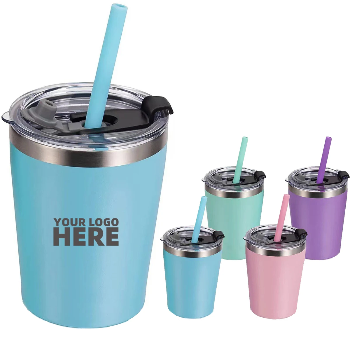 8 OZ Kids Tumbler With Straw And Lid 1