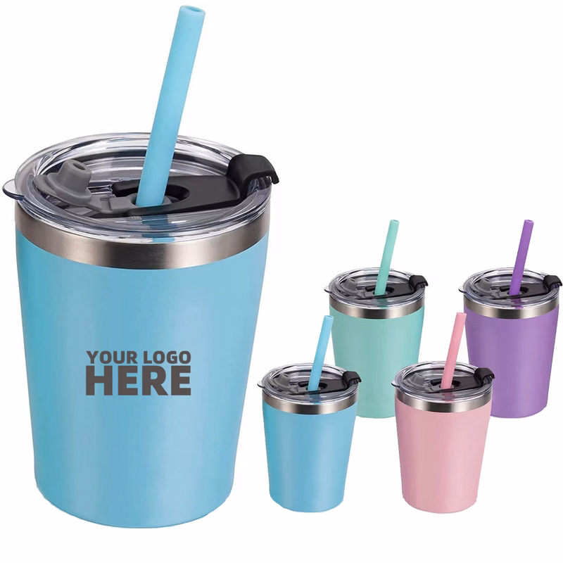 8 OZ Kids Tumbler With Straw And Lid