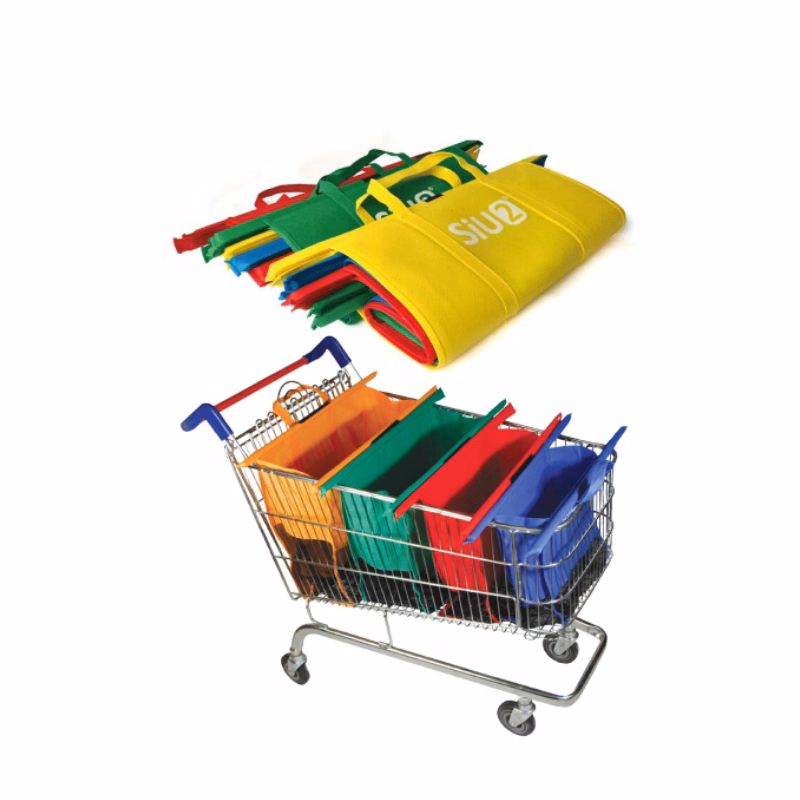 4pcs Supermarket Shopping Trolly Bags