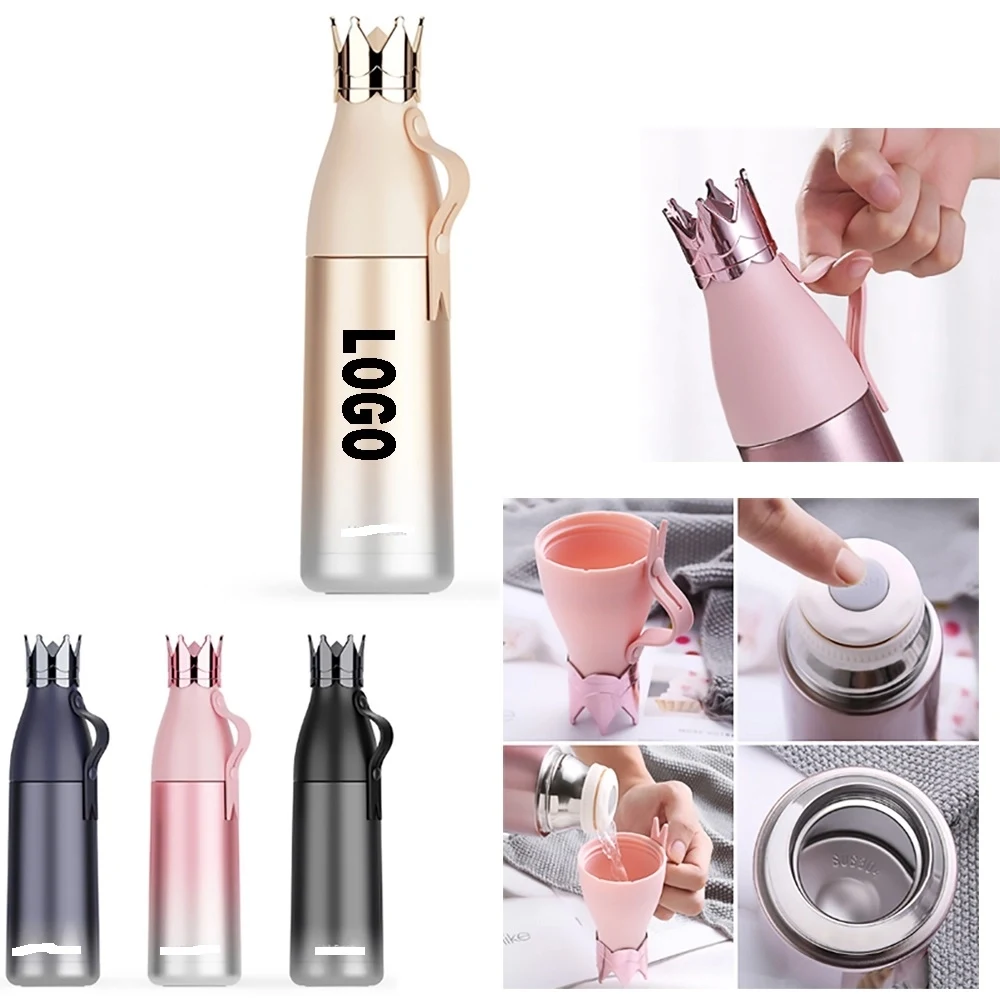 Crown Stainless Steel Vacuum Insulated Bottle, custom water bottle with logo imprint 1
