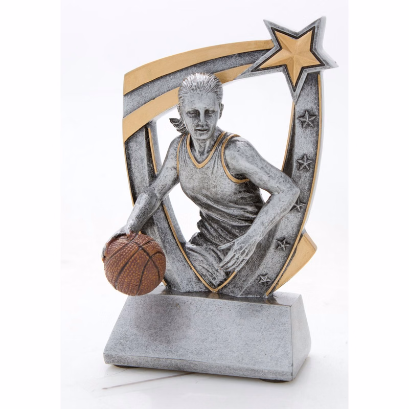 Female Basketball 3-D Star Resin