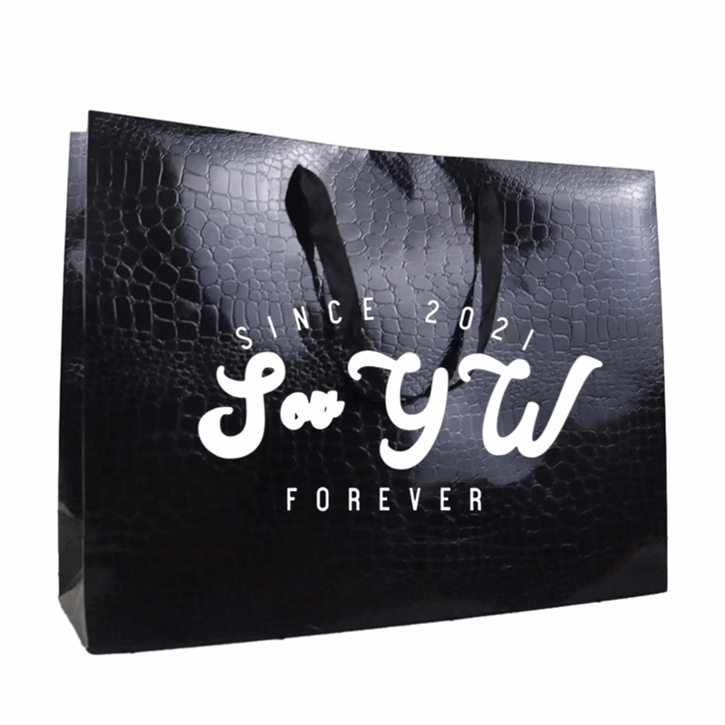 Customized Crocodile Print Paper Tote Bags