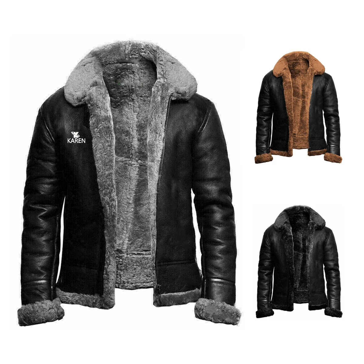 Men's Polyester Lining Thickened Warm Winter Jacket 1