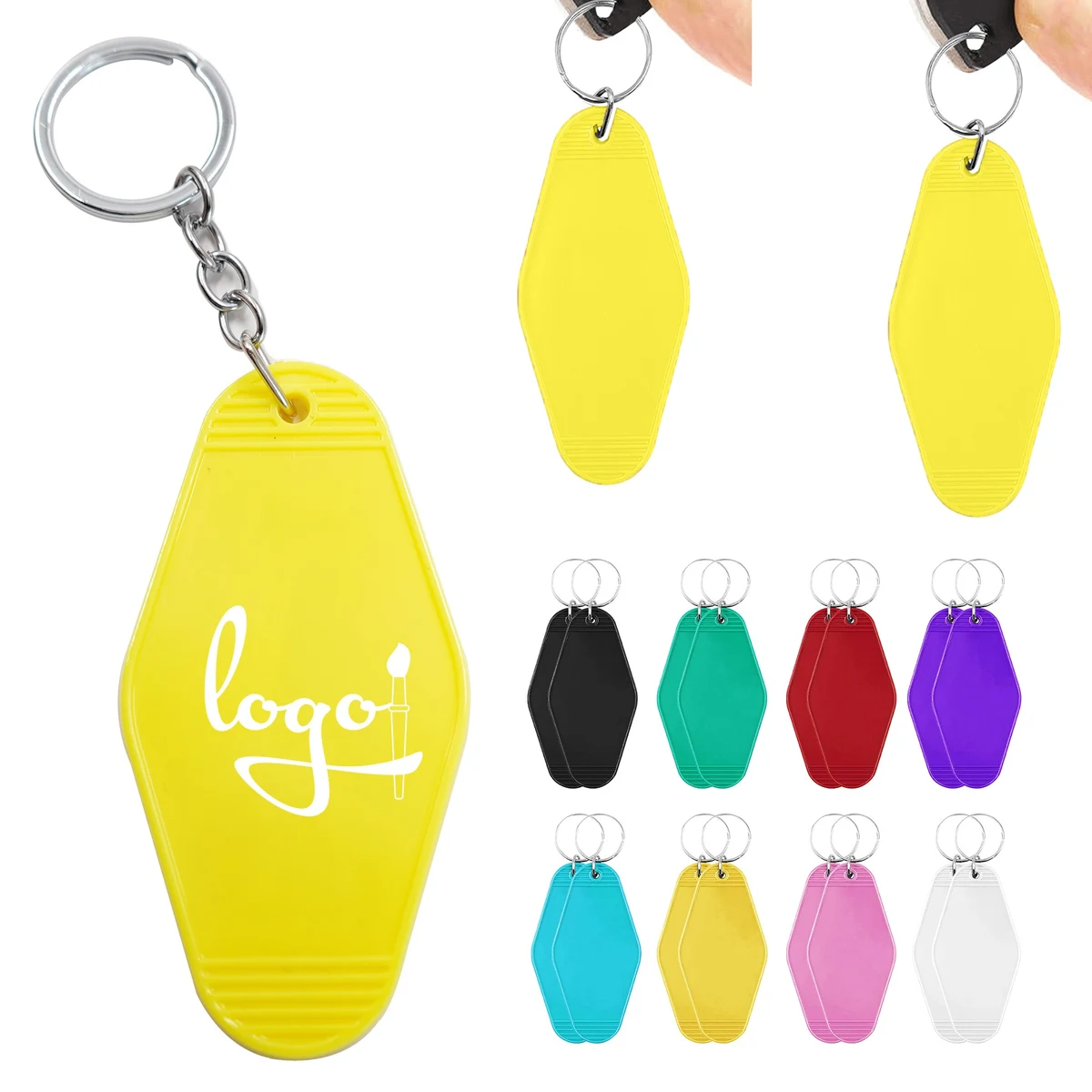 ABS Diamond Tag Hotel Keychain 1
