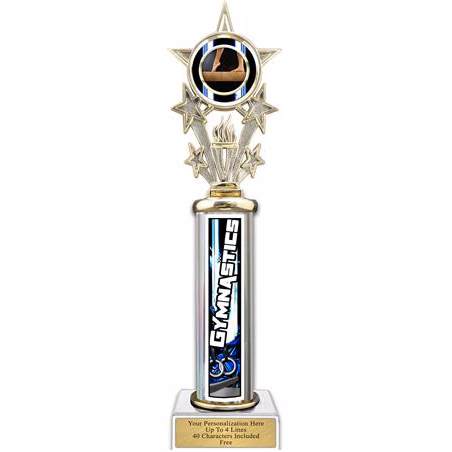 Trophy, 12" Action Matrix Gymnastics Blue 1 co