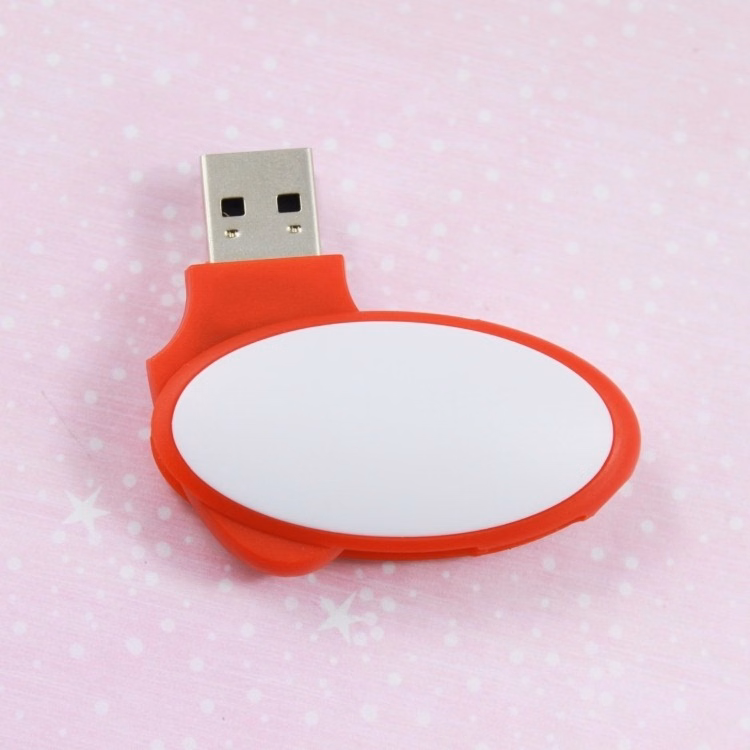 Plastic Oval Swivel 2GB USB Flash Drive