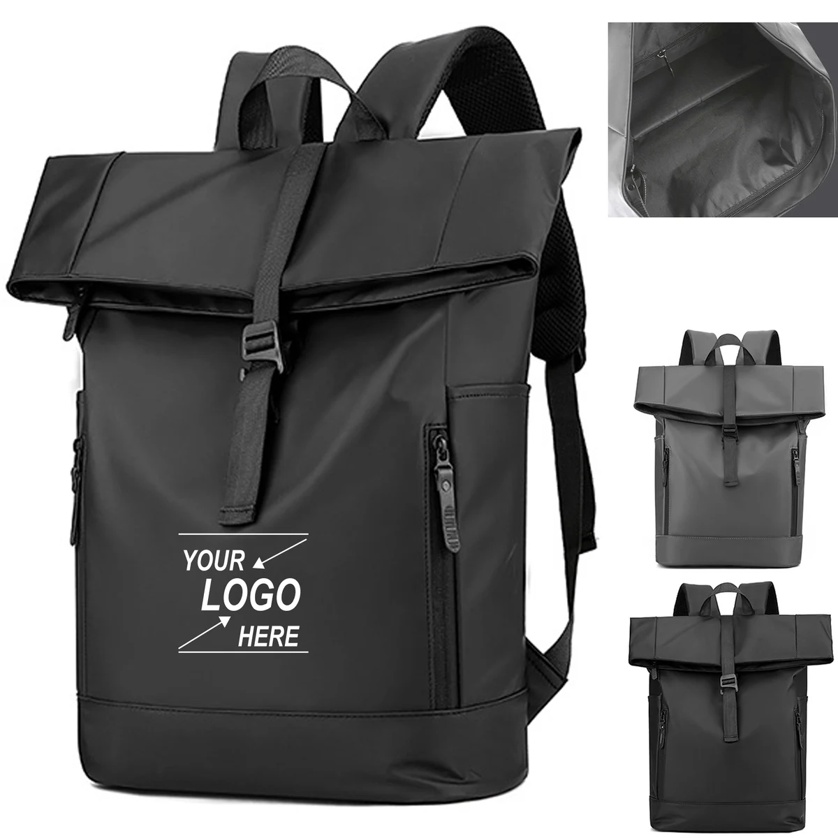 15.6" Roll Top Laptop Backpack 1