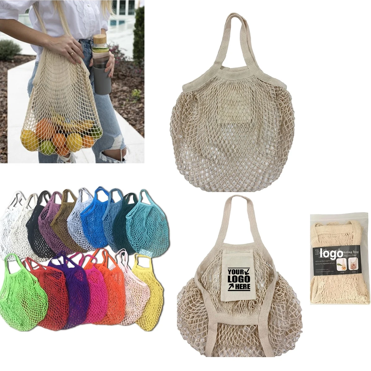 Mesh Tote Bag, custom tote bag with logo imprint 1