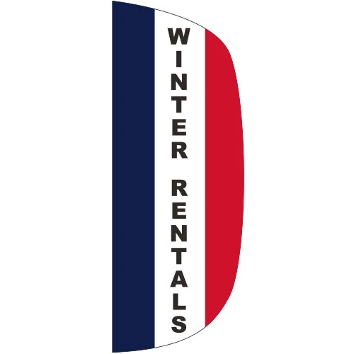 "WINTER RENTALS" 3' x 8' Message Flutter Flag 1