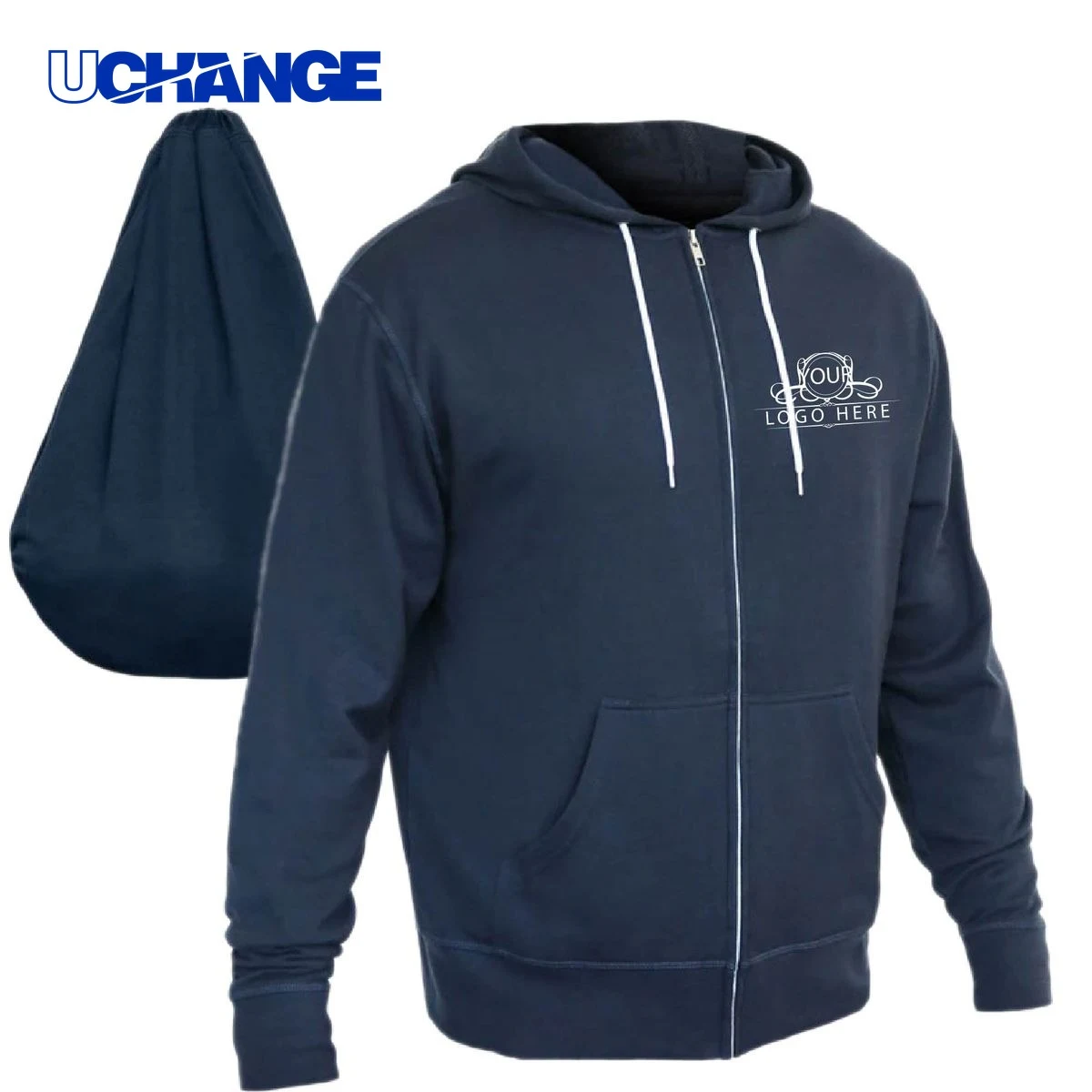 Cardigan Hoodie Apparel, custom hoodie or sweatshirt with logo imprint 1
