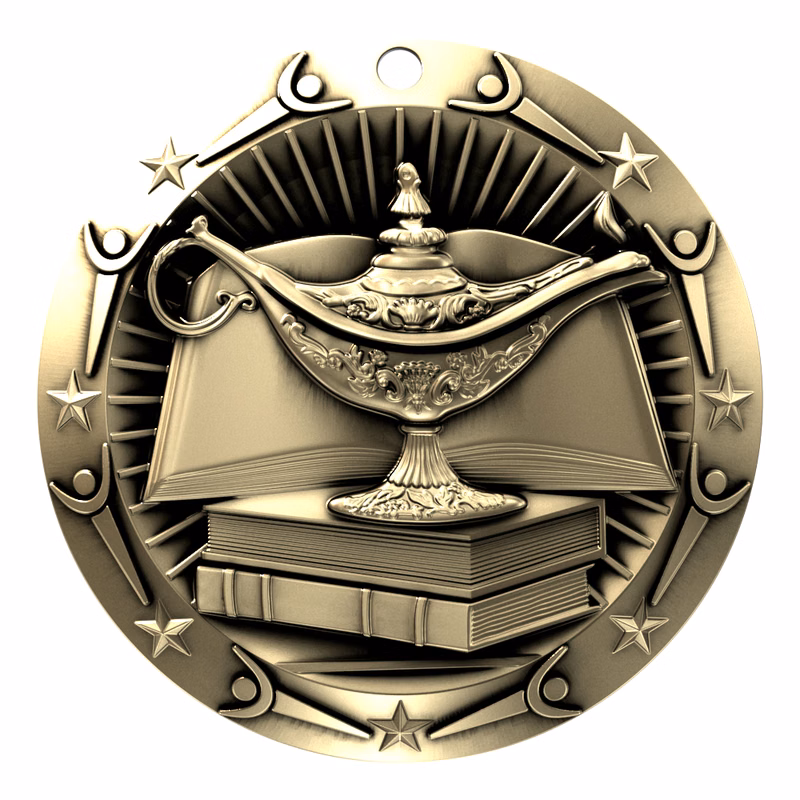 Book & Lamp World Class Medallion (3")