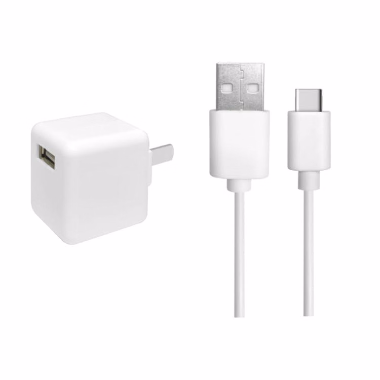 2-in-1 USB Type-C & AC Adaptor Sets - White 4'