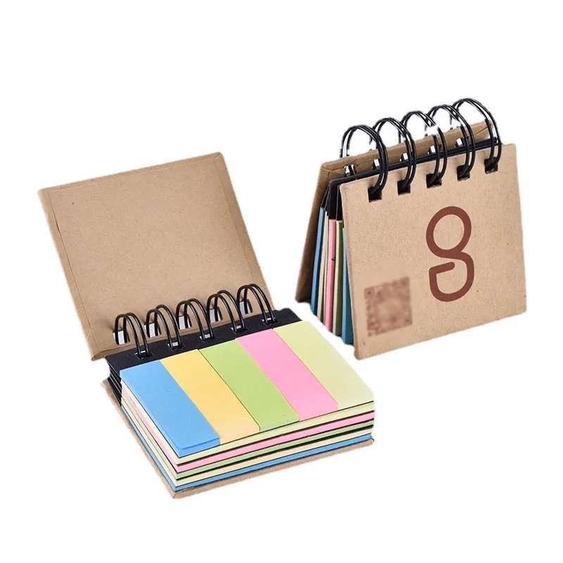 Kraft Paper Sticky Note Spiral Notebook