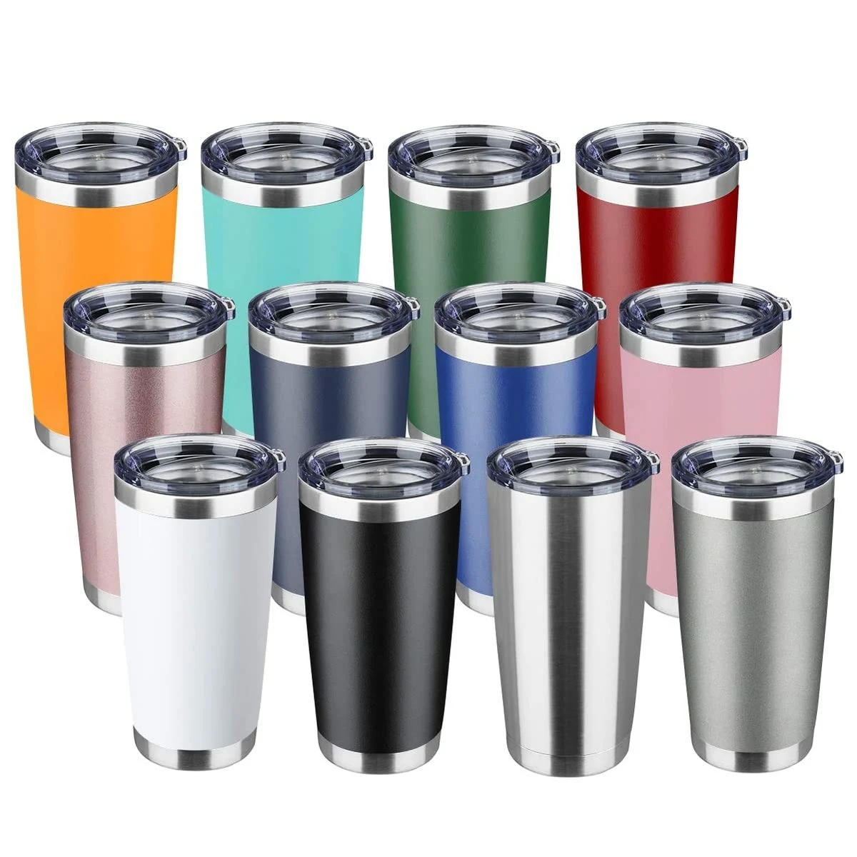 20oz Tumbler Stainless Steel Vacuum Insulated Mug with Lid, Double Wall Travel Mug, Durable Powder 1