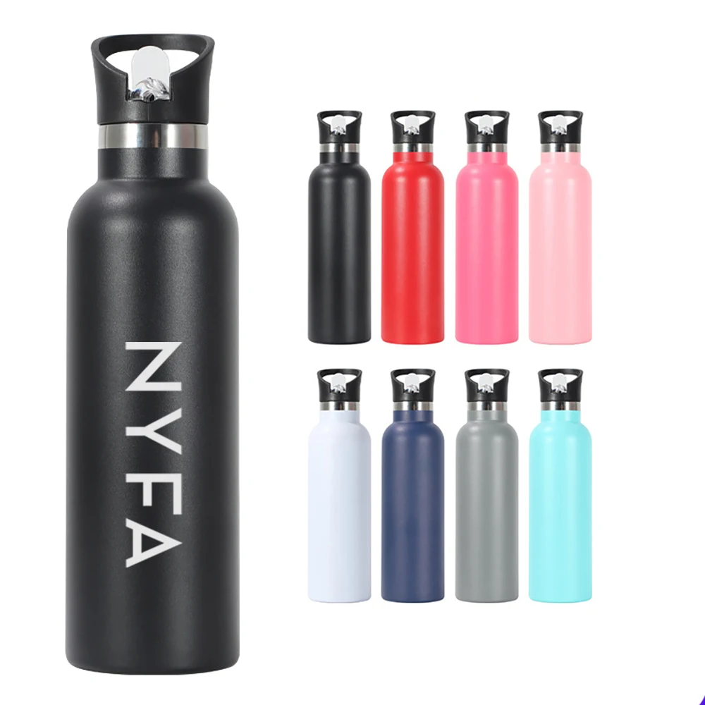 25 Oz. Stainless Steel Wide Mouth Water Bottle w/ Sip-thru Spout, custom water bottle with logo imprint 1