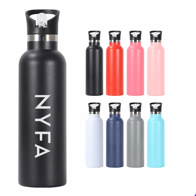 25 Oz. Stainless Steel Wide Mouth Water Bottle w/ Sip-thru Spout