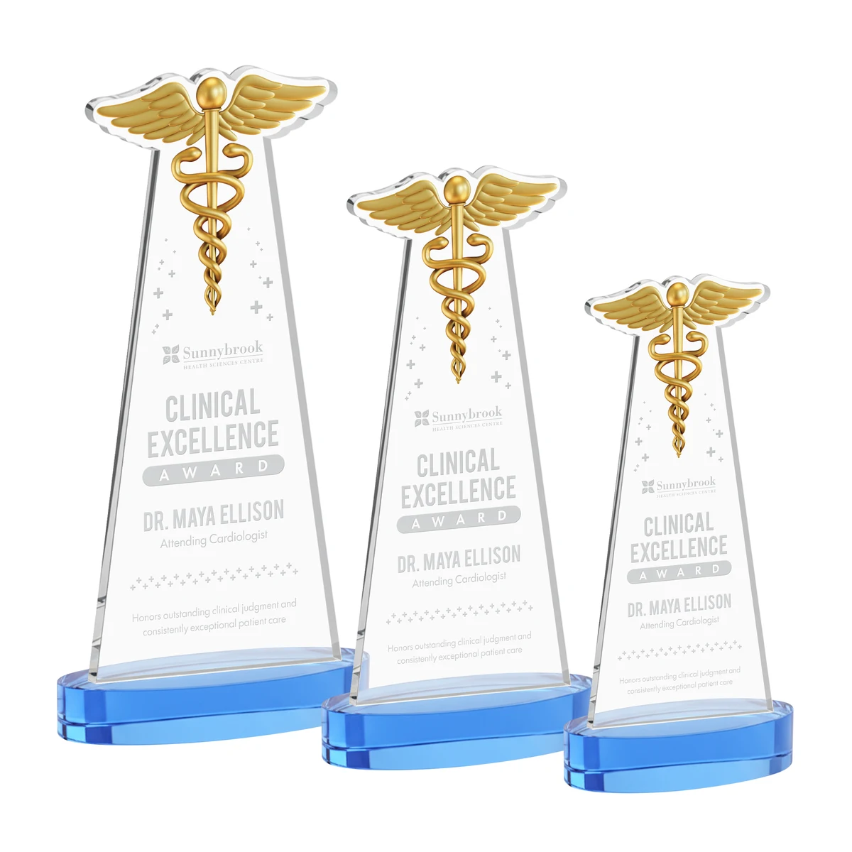 Caduceus Award on Alberton Base - Sky Blue 1