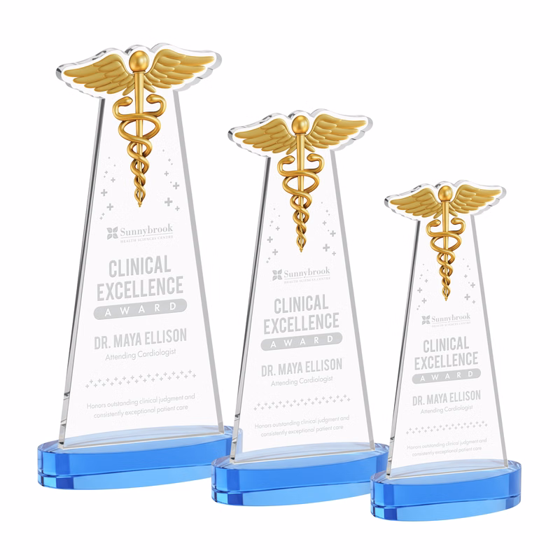 Caduceus Award on Alberton Base - Sky Blue