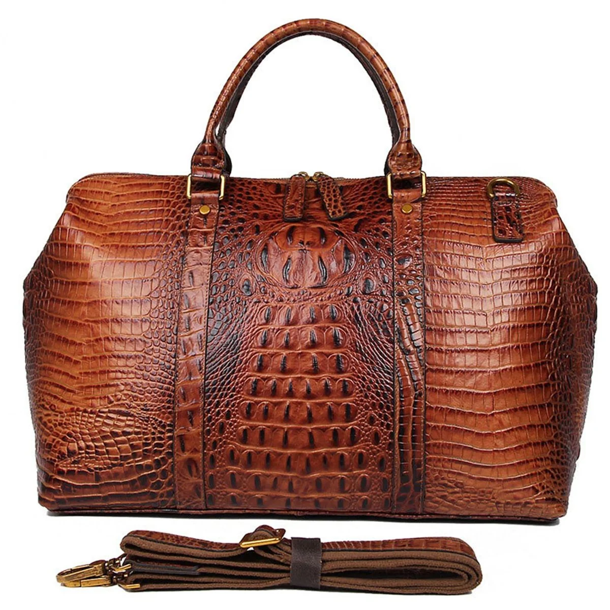 Large Leather Travel Duffel Bag 1