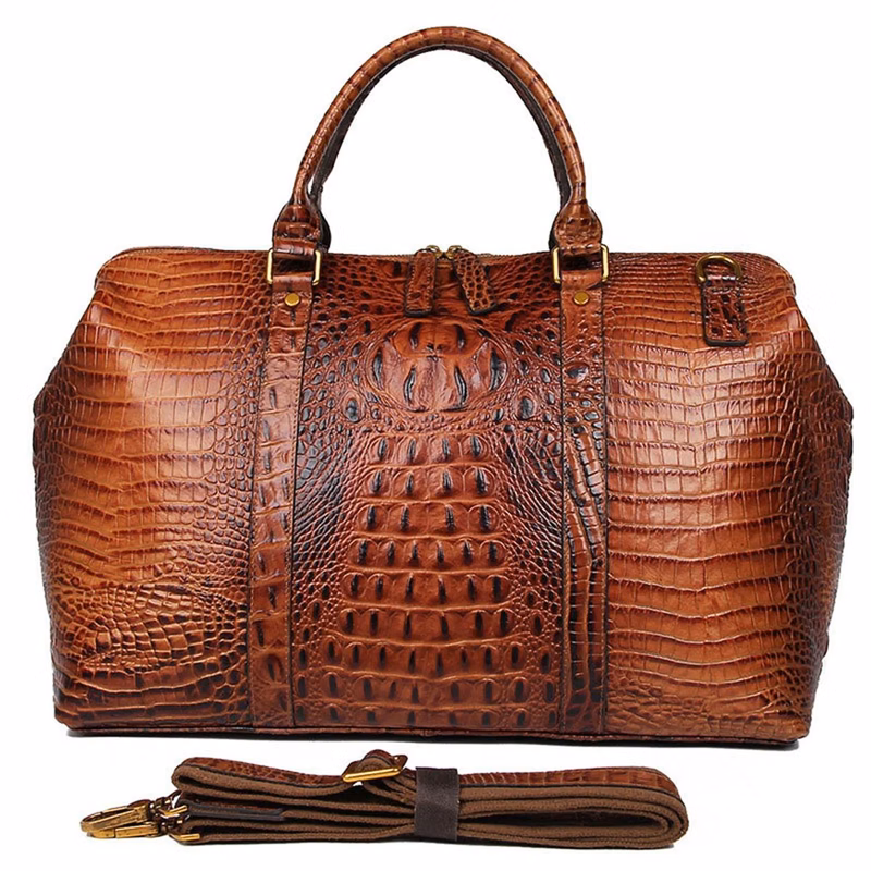 Large Leather Travel Duffel Bag