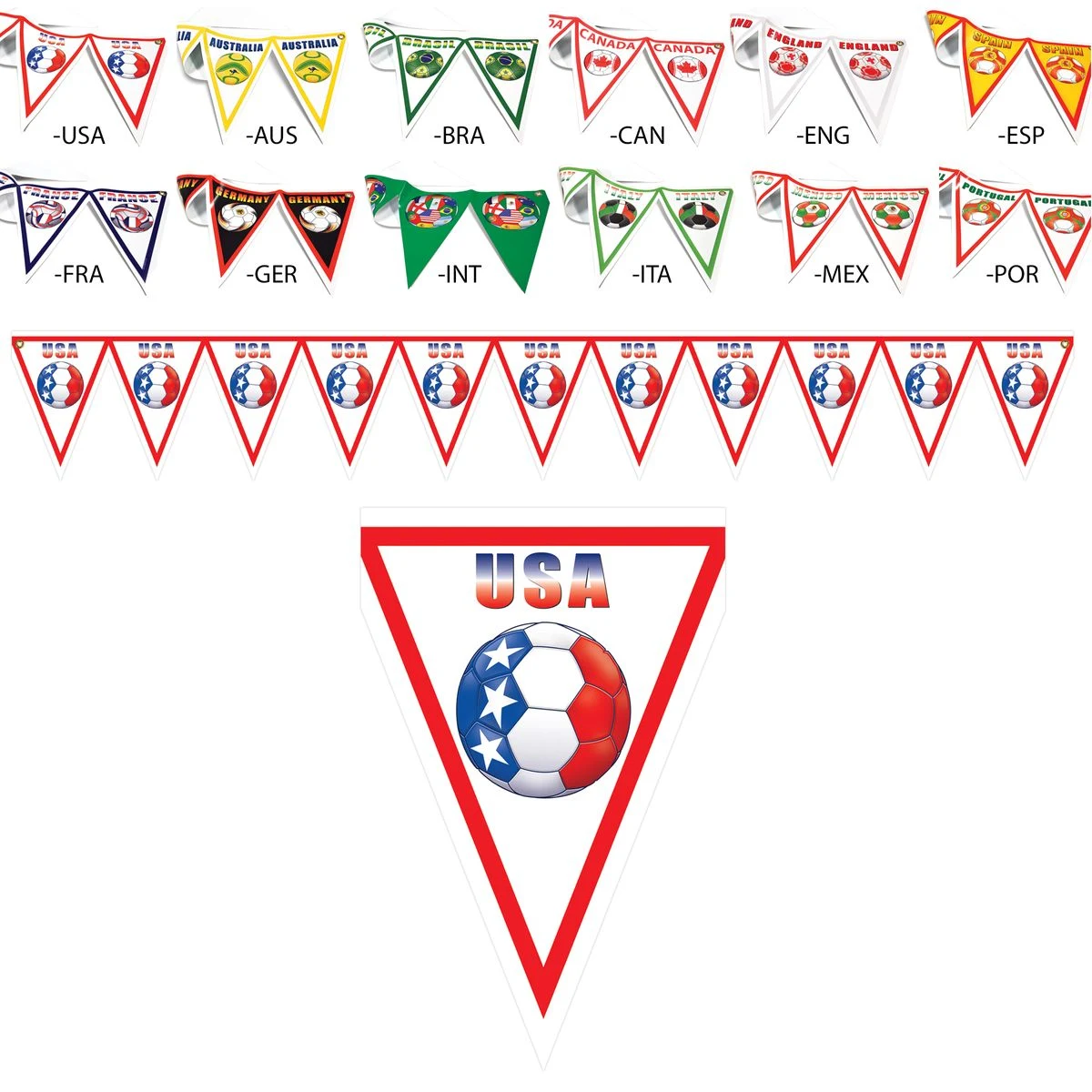International Soccer Pennant Banners 1
