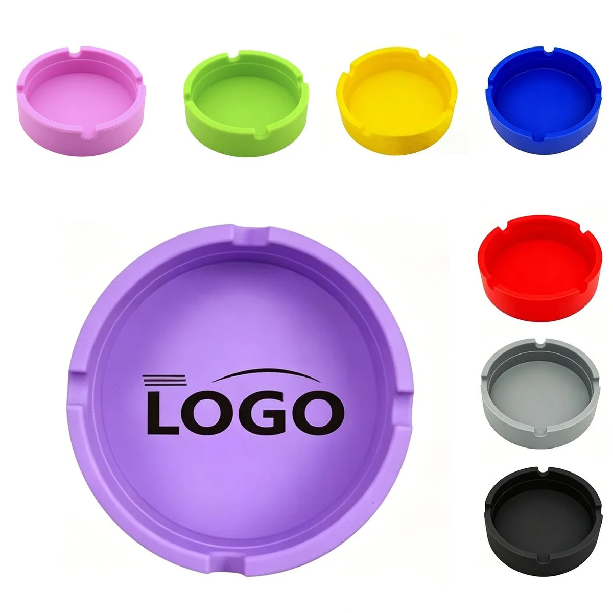 Custom Imprinted Round Silicone Ashtray 1