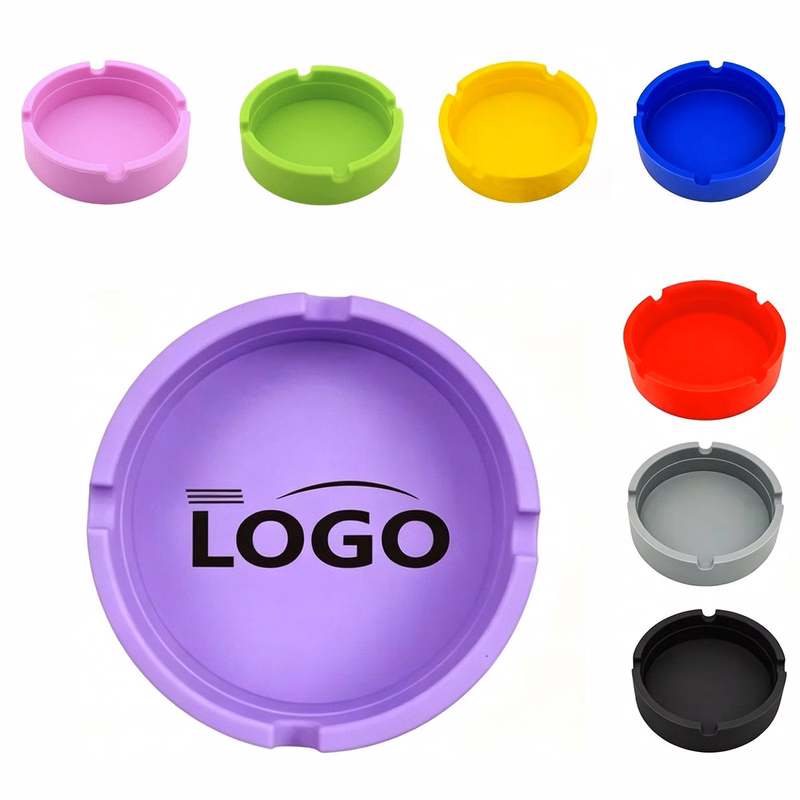 Custom Imprinted Round Silicone Ashtray