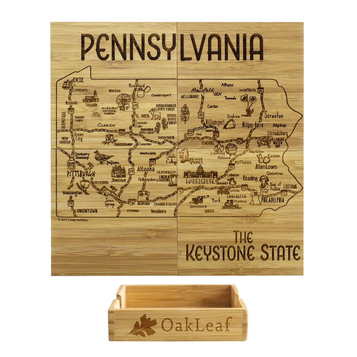 Pennsylvania Puzzle Coaster Set 1